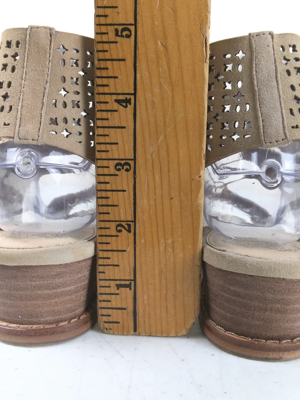 Vince Camuto Women's Taupe Laser-Cut Lace-Up Wedge Sandals Size 8 Suede Leather